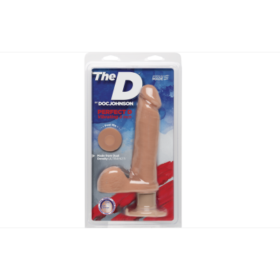 Фалоімітатор Doc Johnson The D - Perfect D - Vibrating 8 Inch With Balls - ULTRASKYN, діаметр 5,1 см