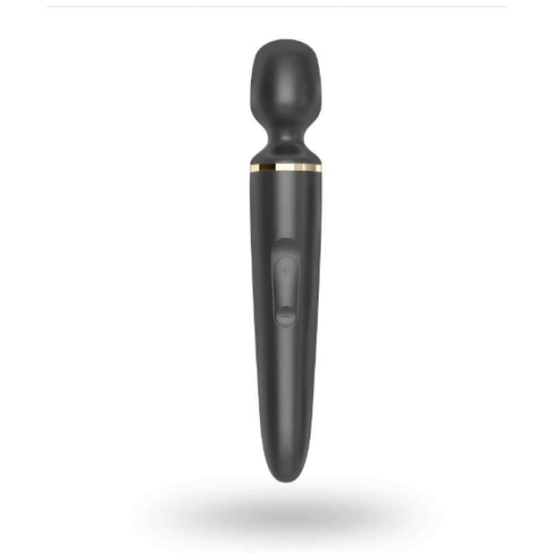 Вібромасажер Satisfyer Wand-er Woman (Black/Gold), водонепроникний, потужний, розмір XXL (м'ята упаковка)