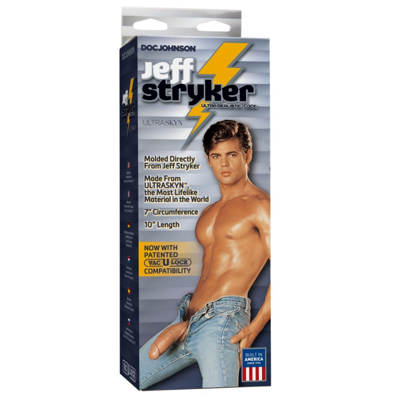 Фалоімітатор Doc Johnson Jeff Stryker White - ULTRASKYN, діаметр 5,4см, Vac-U-Lock