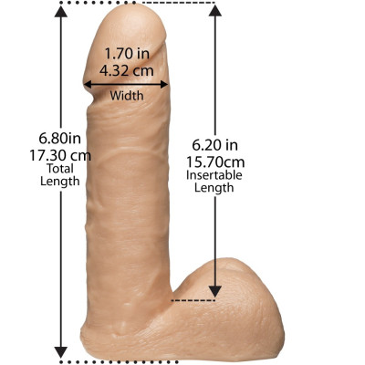 Фалоімітатор Doc Johnson Vac-U-Lock - 6 Inch ULTRASKYN Cock White, діаметр 4,3см