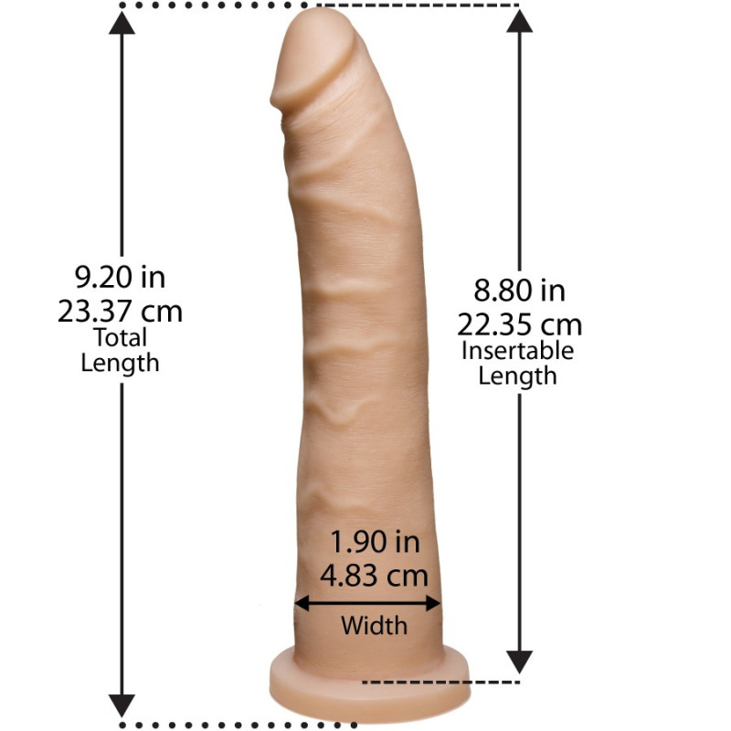 Фалоімітатор Doc Johnson Platinum TRUSKYN - The Tru Ride Slim 9 Inch, діаметр 4,6см, двошаровий