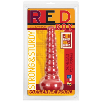 Анальна пробка-втулка Doc Johnson Red Boy - Red Ringer Anal Wand, макс. діаметр 4,5 см