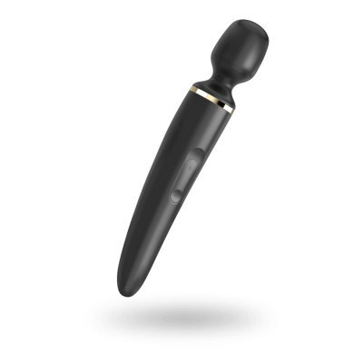 Вібромасажер Satisfyer Wand-er Woman (Black/Gold), водонепроникний, потужний, розмір XXL (м'ята упаковка)