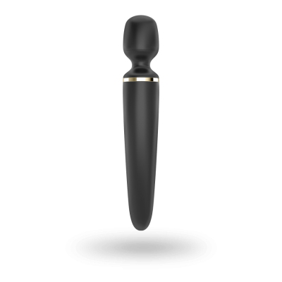 Вібромасажер Satisfyer Wand-er Woman (Black/Gold), водонепроникний, потужний, розмір XXL (м'ята упаковка)