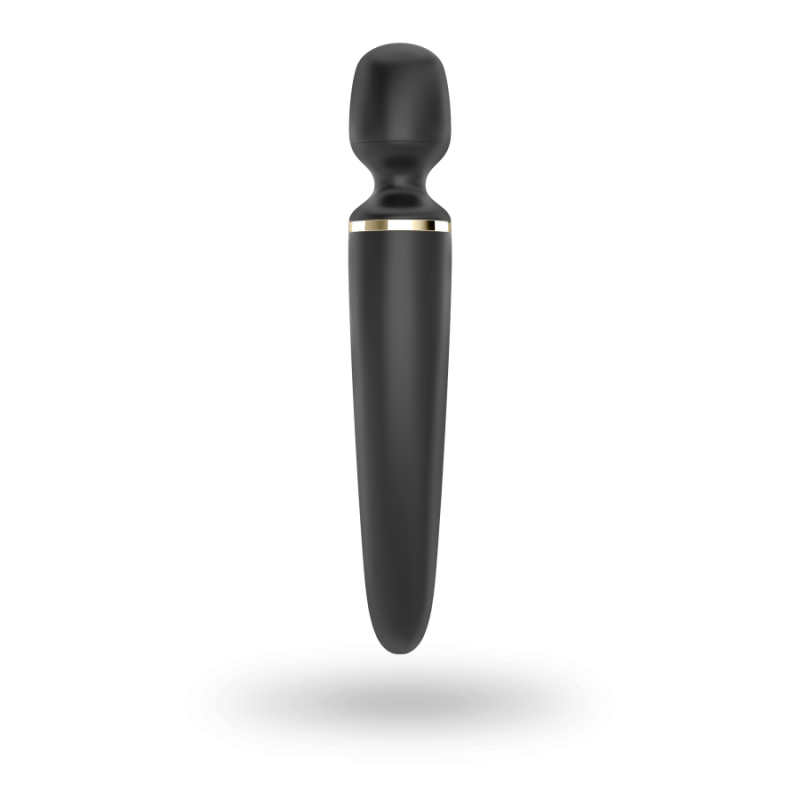 Вібромасажер Satisfyer Wand-er Woman (Black/Gold), водонепроникний, потужний, розмір XXL (м'ята упаковка)