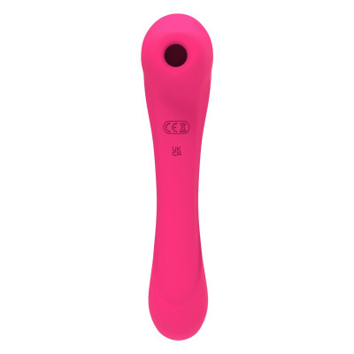 Вібратор та вакуумний кліторальний стимулятор 2 в 1 Alive Quiver Magenta Pink оновлена модель