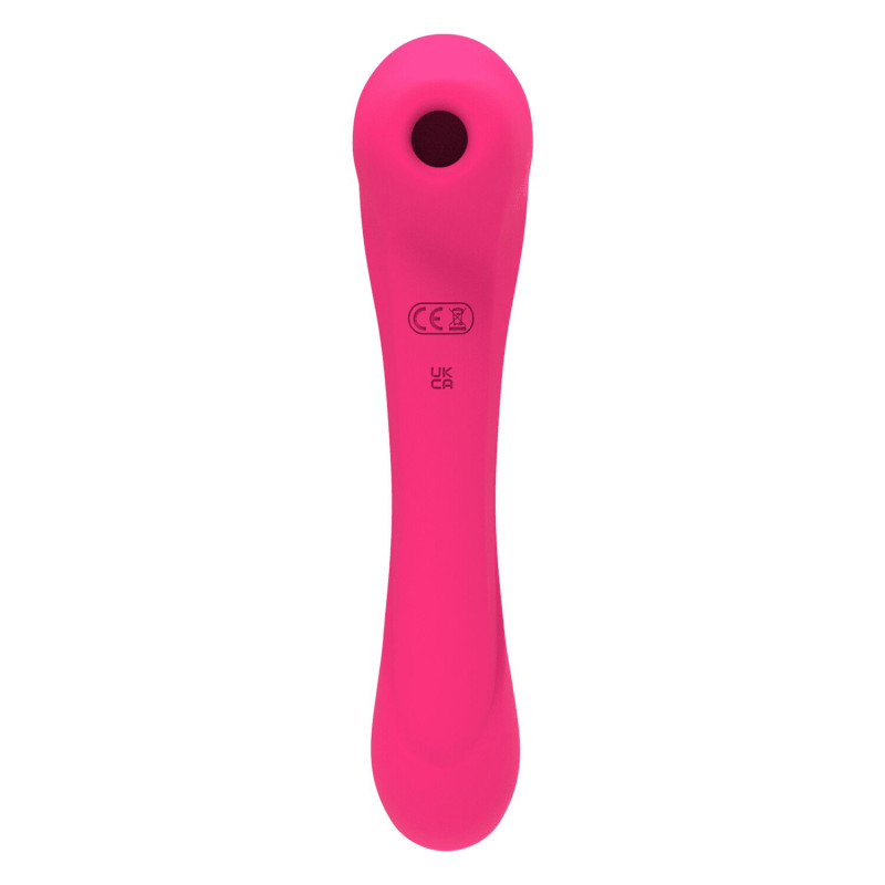Вібратор та вакуумний кліторальний стимулятор 2 в 1 Alive Quiver Magenta Pink оновлена модель