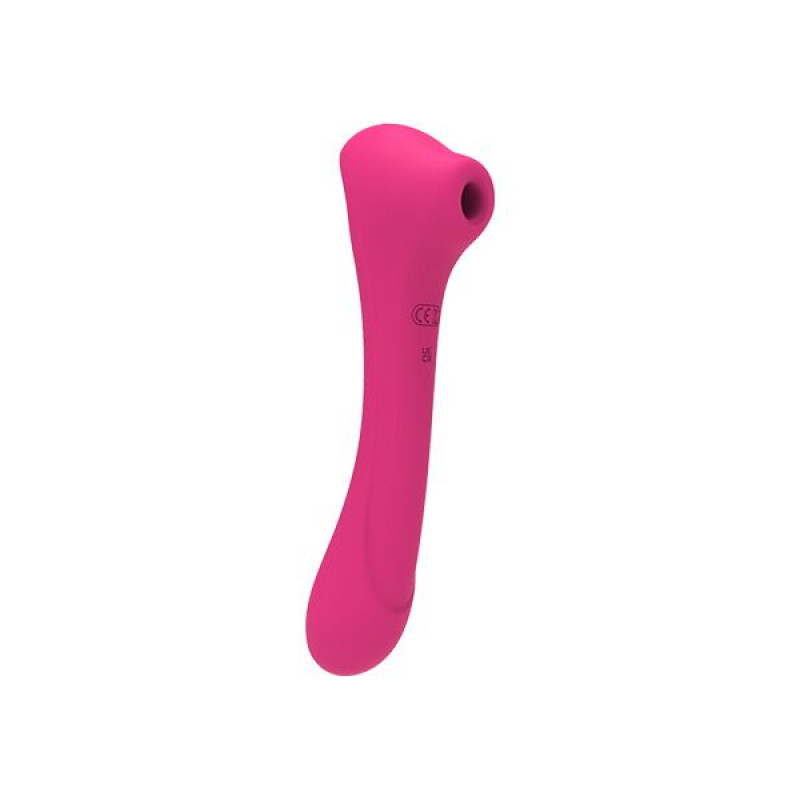 Вібратор та вакуумний кліторальний стимулятор 2 в 1 Alive Quiver Magenta Pink оновлена модель