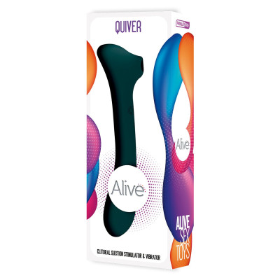 Вібратор та вакуумний кліторальний стимулятор Alive New Midnight Quiver Teal