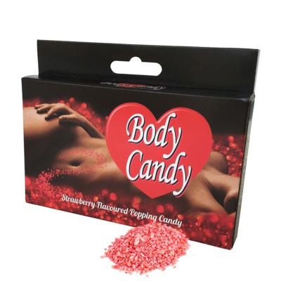 Карамельна пудра для тіла з ефектом шампанського Body Candy (полуниця) (32 гр)