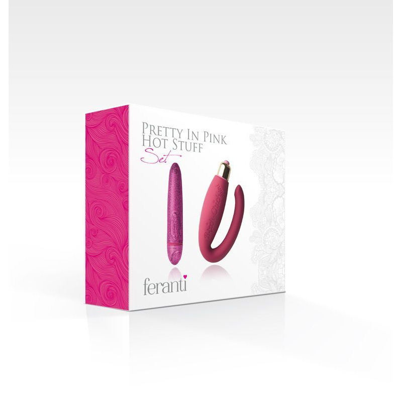 Вібронабір Rocks Off Feranti - Pretty in Pink (вібропуля і вібратор для пар)