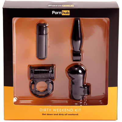 Міні вібронабір Pornhub Dirty Weekend Kit (вібропуля, ерекційне кільце, пробка, насадка на палець)