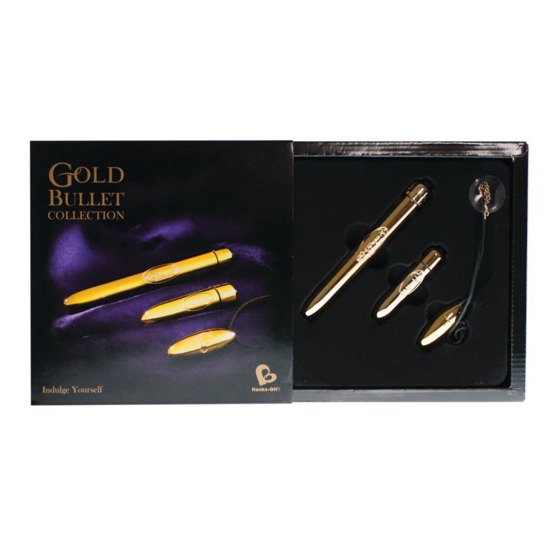 Вібронабір Rocks Off Feranti - Gold Bullet Collection (вібропулька на платтявісі, вібратор, вібропуля)