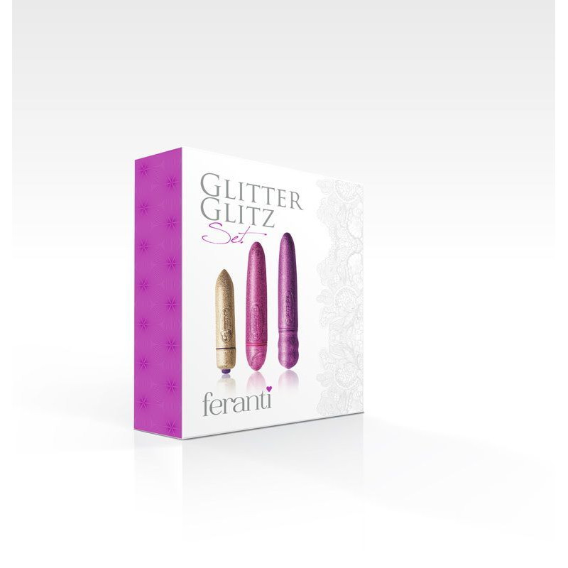 Набір вібраторів Rocks Off Feranti - Glitter Glitz (3 вібратора різних розмірів)