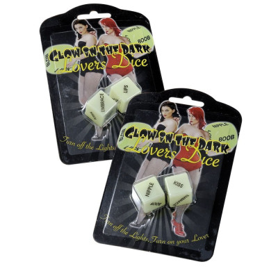 Гральні кубики Glow in the Dark Love Dice світяться в темноті (2 кубика; частина тіла і дію)