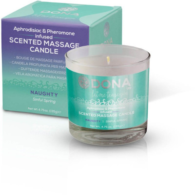 Масажна свічка DONA Scented Massage Candle Sinful Spring NAUGHTY (135гр) з афродизіаками феромонами