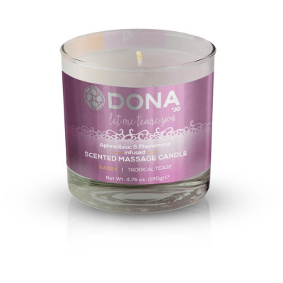 Масажна свічка DONA Scented Massage Candle Tropical Tease SASSY - Тропічні фрукти (135 гр) з феромонами афродизіаками