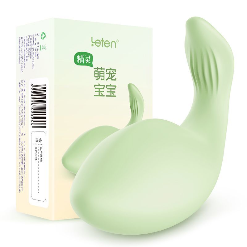 Смарт вібратор-яєйце Leten Elf Baby Green зі стимулятором клітора, 2 мотора