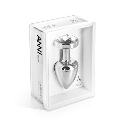 Анальна пробка Diogol ANNI round stainless steel 35мм, з кристалом Swarovsky