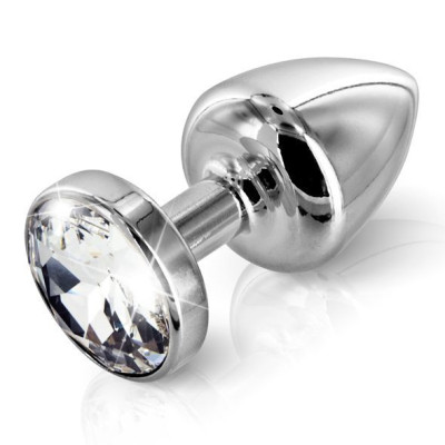 Анальна пробка Diogol ANNI round stainless steel 35мм, з кристалом Swarovsky