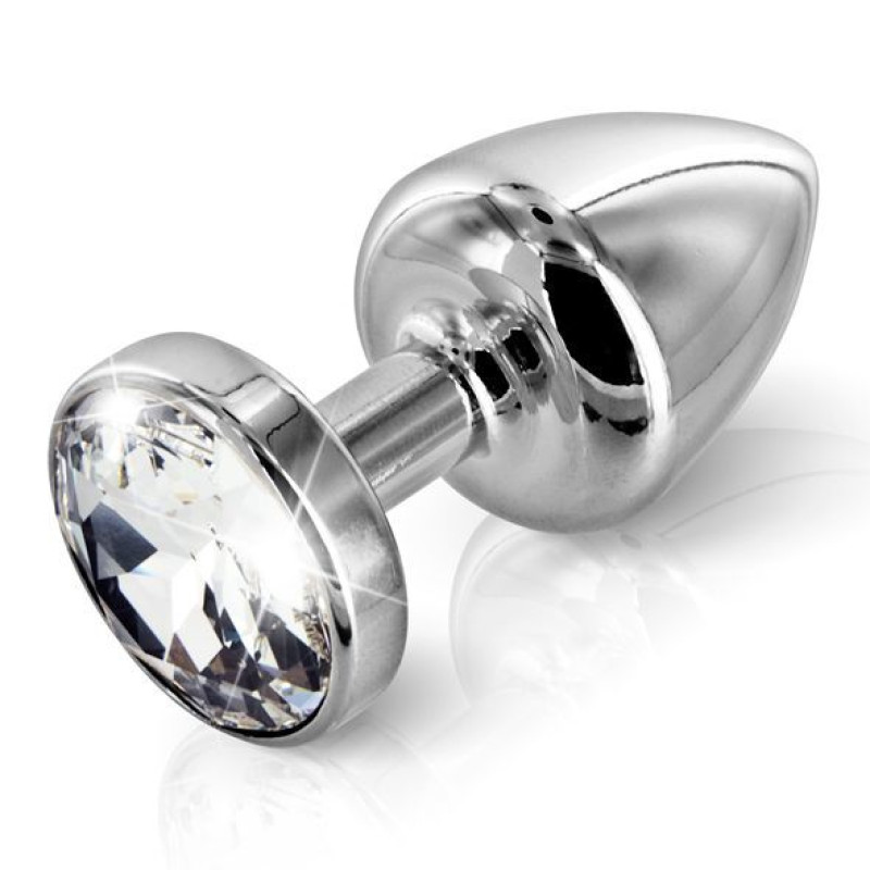 Анальна пробка Diogol ANNI round stainless steel 35мм, з кристалом Swarovsky