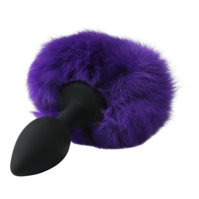 Силіконова анальна пробка кролячі Хвостик - Sportsheets Silicone BunnyPlug, макс. діаметр 2,8см