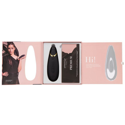 Вакуумний кліторальний стимулятор Womanizer Premium, чорний