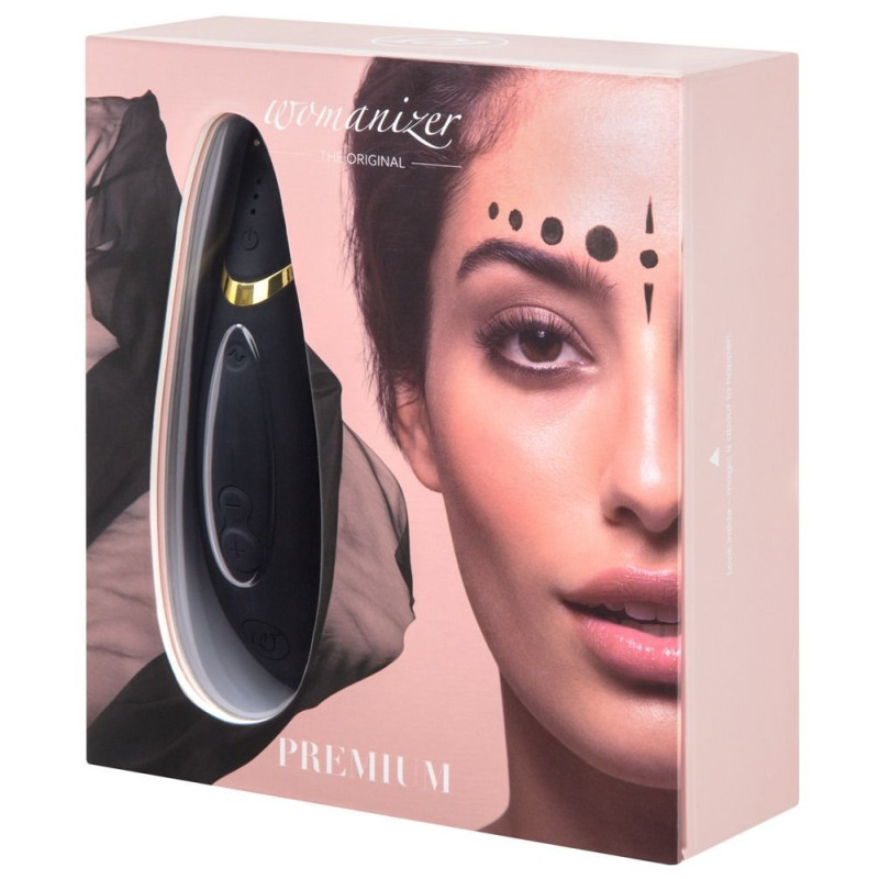Вакуумний кліторальний стимулятор Womanizer Premium, чорний