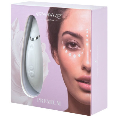 Вакуумний кліторальний стимулятор Womanizer Premium, білий