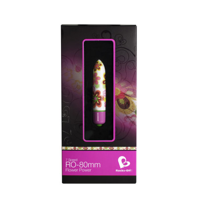 Вібратор Rocks Off Coloured 7 Speed ​​RO-80mm Flower Print (надрив на упаковці)