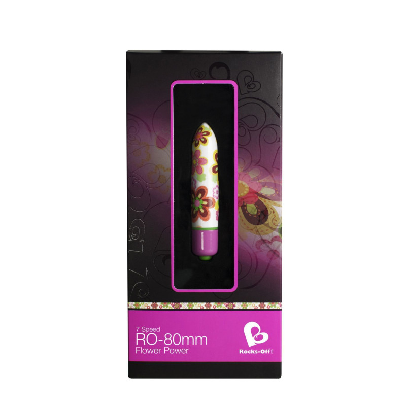 Вібратор Rocks Off Coloured 7 Speed ​​RO-80mm Flower Print (надрив на упаковці)