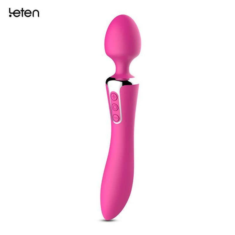 Вібромасажер 2 в 1 Leten AV 1 + 1 Pink, два мотора, класичний вібромасажер і вібратор