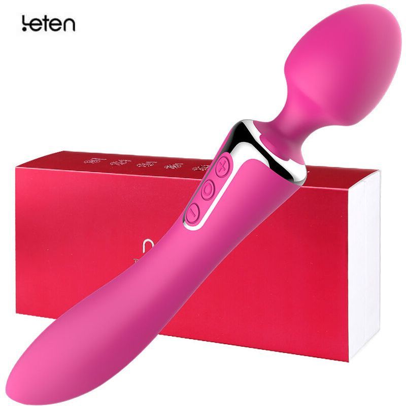 Вібромасажер 2 в 1 Leten AV 1 + 1 Pink, два мотора, класичний вібромасажер і вібратор