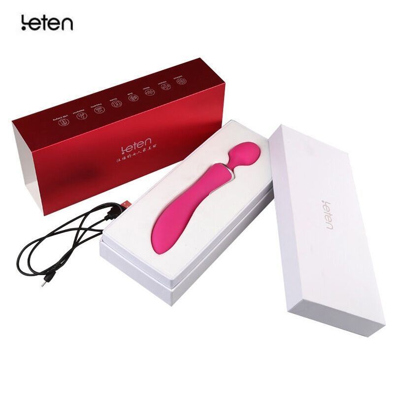 Вібромасажер 2 в 1 Leten AV 1 + 1 Pink, два мотора, класичний вібромасажер і вібратор