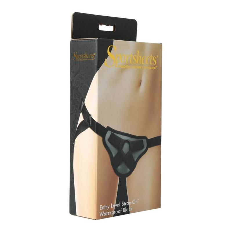 Труси для страпона Sportsheets - Entry Level Strap-On Waterproof Black, можна в душі або ванні