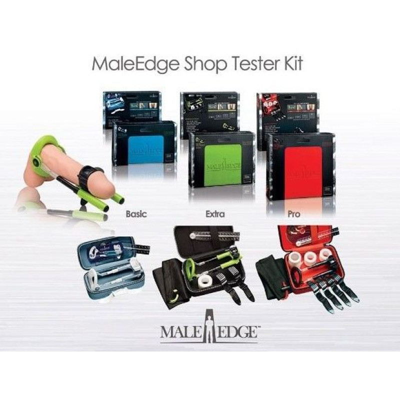 Retail Kit Male Edge (Pro + Extra + Basic + Demo Kit), включає три моделі екстендерів і стенд