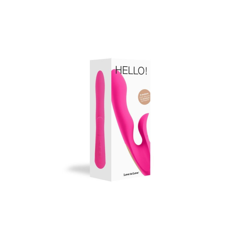 Мега потужний вібратор Love To Love HELLO! вагінально-кліторальний з трьома моторами