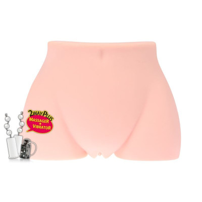 Мастурбатор полуторс Kokos Cherry Deluxe з вібрацією і масажем, два входи: вагіна і попка