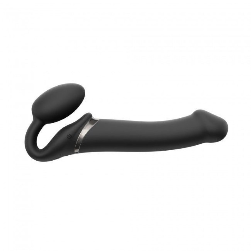 Безремневий страпон з вібрацією Strap-On-Me Vibrating Black L (пом'ята упаковка)