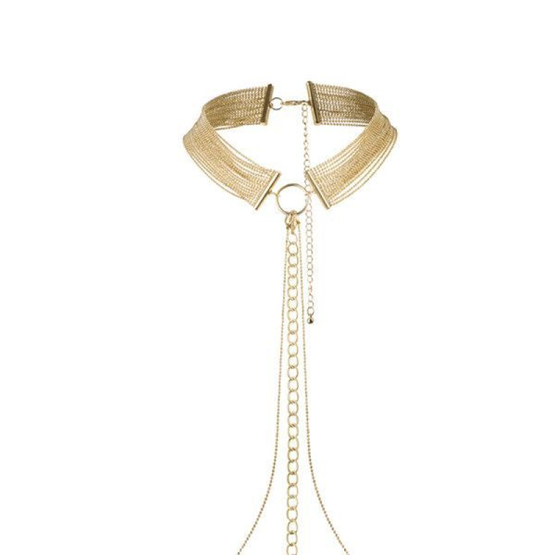 Ланцюжок нашийник Bijoux Indiscrets MAGNIFIQUE Collar - Gold, прикраса для тіла