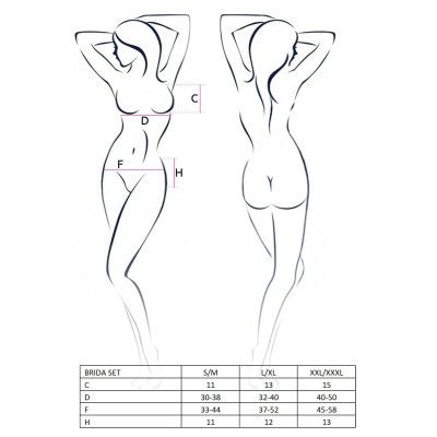 Комплект білизни BRIDA SET OpenBra red XXL/XXXL - Passion Exclusive: трусики-танга, пасок, відкритий ліф