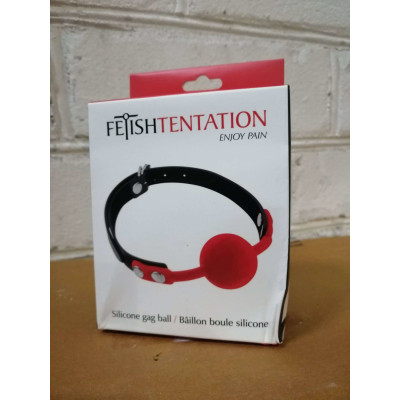 Класичний кляп з силіконовим кулькою Fetish Tentation Silicone Gag Ball (пом'ята упаковка)