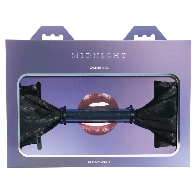 Кляп-стрічка з вуділ Sportsheets Midnight Lace Bit Gag