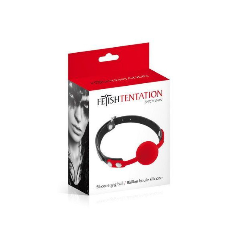 Класичний кляп з силіконовим кулькою Fetish Tentation Silicone Gag Ball (пом'ята упаковка)