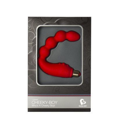 Вібромасажер простати Rocks Off Cheeky-Boy Red, масаж промежини, макс діаметр 3,5 см