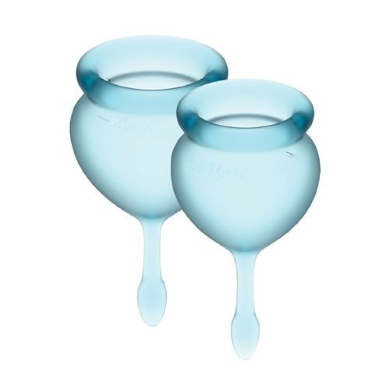 Набір менструальних чаш Satisfyer Feel Good (light blue), 15мл і 20мл (пом'ята упаковка)