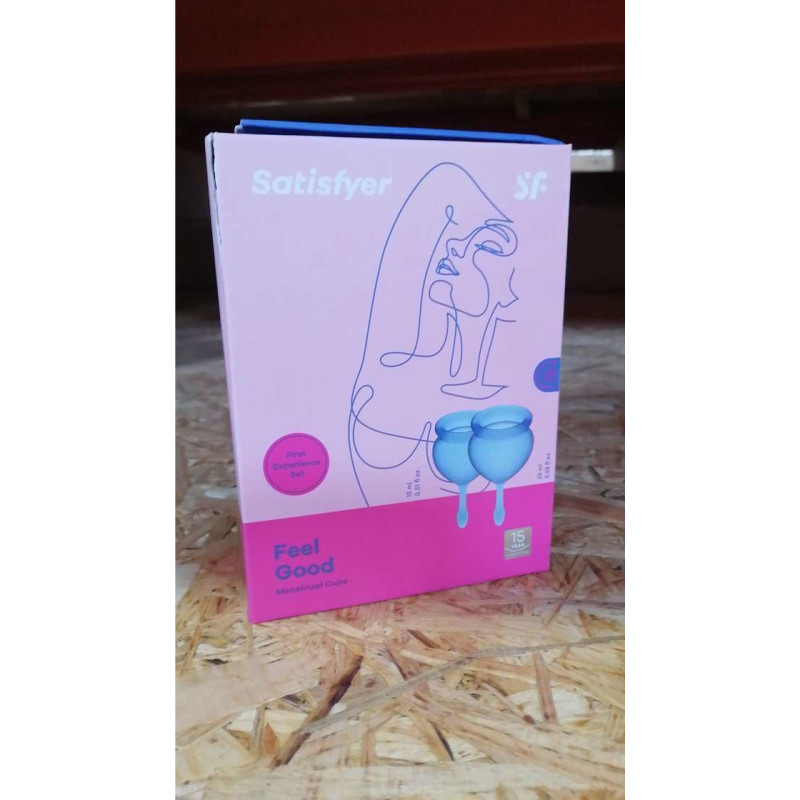 Набір менструальних чаш Satisfyer Feel Good (dark blue), 15мл і 20мл (пом'ята упаковка)