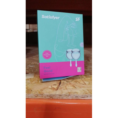 Набір менструальних чаш Satisfyer Feel Good (light blue), 15мл і 20мл (пом'ята упаковка)