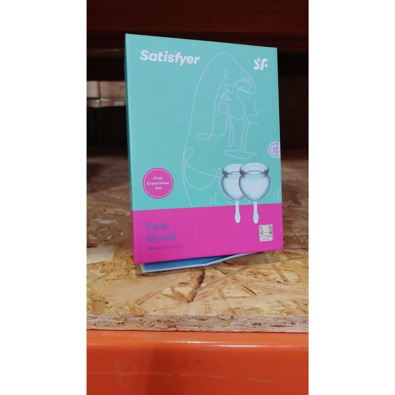 Набір менструальних чаш Satisfyer Feel Good (light blue), 15мл і 20мл (пом'ята упаковка)