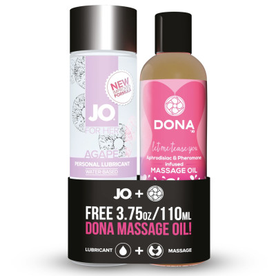 Набір лубрикант + масажний гель безкоштовно System JO Agape (120 мл) + DONA Flirty Massage (110 мл)